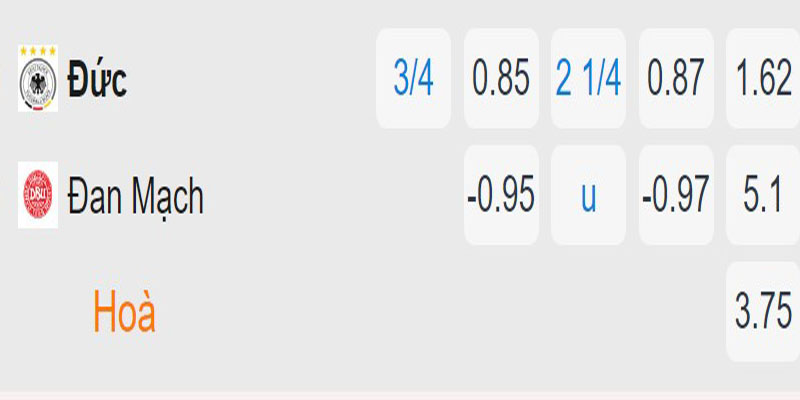 Nhận định Đức vs Đan Mạch - các mức kèo hot nhất