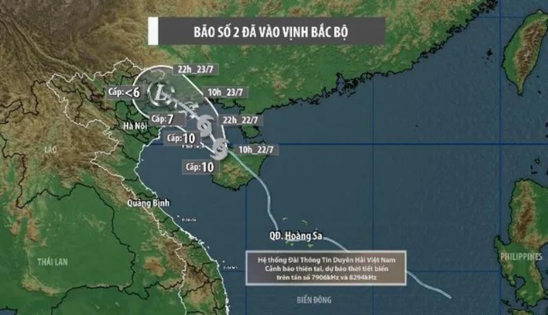 Bão số 2 vào vịnh Bắc Bộ